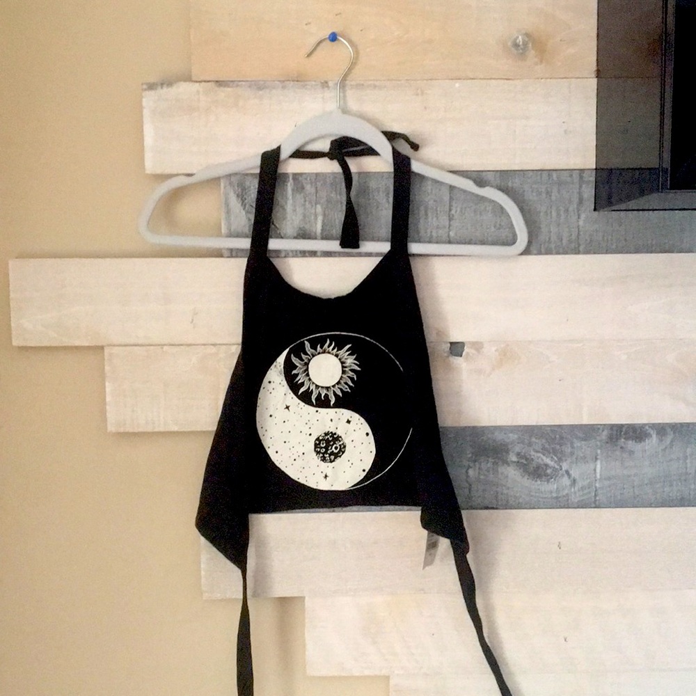 PACSUN Black tied crop top